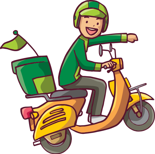 Xe hàng, giao hàng, shipper, xe, bike, chibi, dễ thương, cute 3