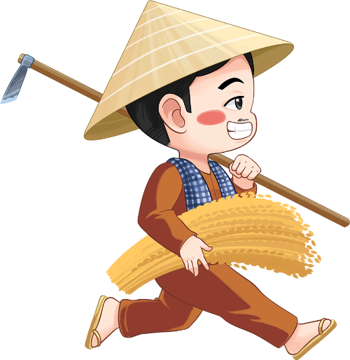Nông dân, farmer, gặt lúa, lúa, con người, people, Việt Nam, watercolor