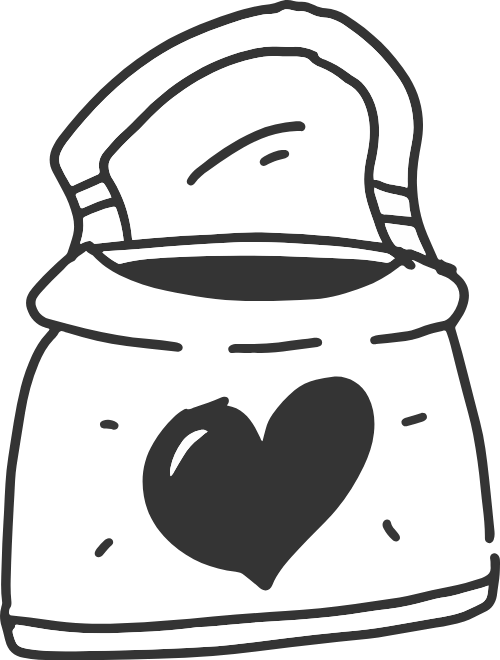Túi, bag, trái tim, heart, line, nét