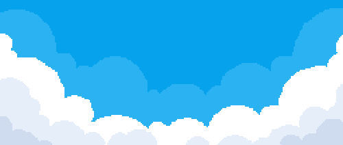 Bầu trời, sky, mây, cloud, pixel, dễ thương, cute