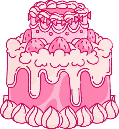 Bánh ngọt, bánh kem, cupcake, cake, cute, dễ thương, pink