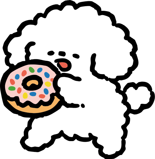 Cún, cún con, chó, dog, puppy, donut, bánh donut, cute, dễ thương