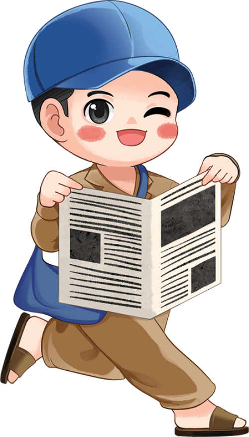 Bán hàng, giao báo, báo, newpaper, con người, people, Việt Nam, watercolor