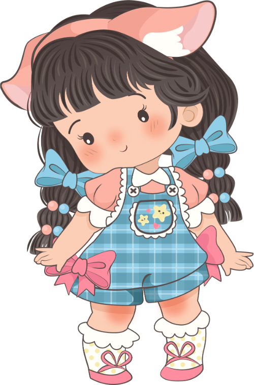 Con gái, cô gái, chibi, hoạt hình, cartoon, cute, dễ thương