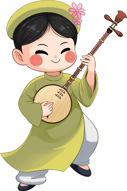 Nhạc công, Đàn ca tài tử, đàn, con người, people, Việt Nam, watercolor
