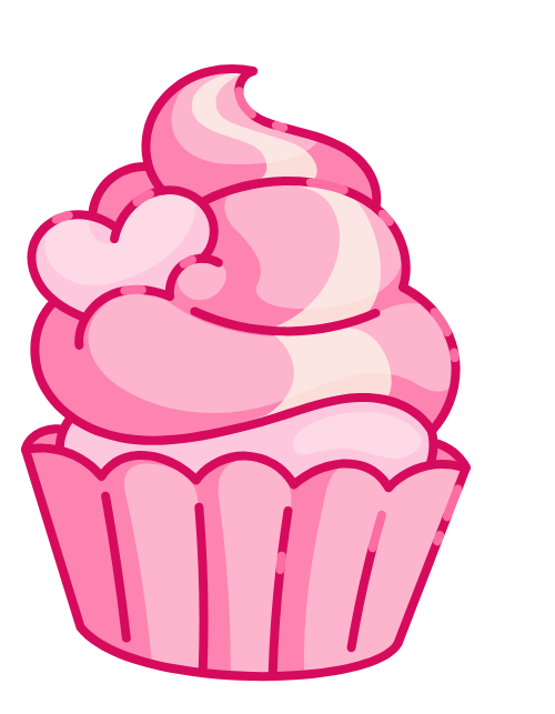 Bánh ngọt, bánh kem, cupcake, cake, cute, dễ thương, pink