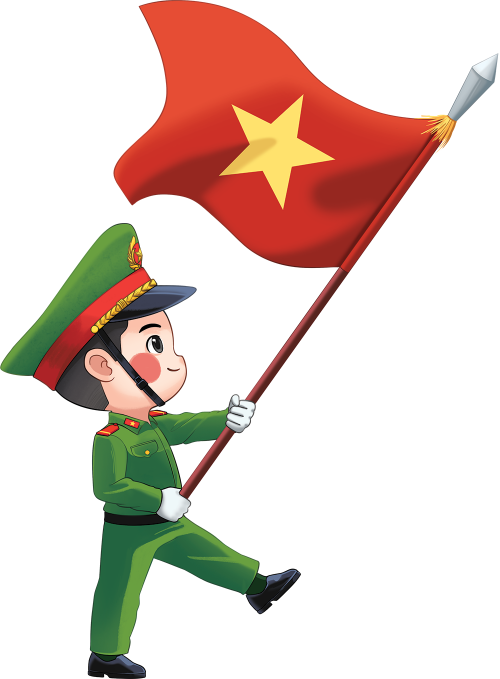 Bộ đội, chiến sĩ, cảnh sát, công an, police, cờ, cờ Việt Nam, lá cờ, flag, Việt Nam, watercolor