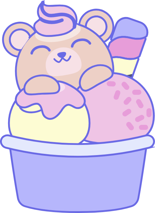 Kem, ice cream, gấu, bear