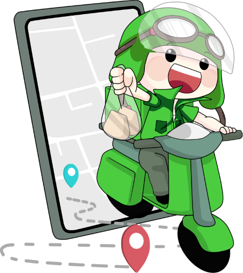 Xe hàng, giao hàng, shipper, xe, bike, chibi, dễ thương, cute 1
