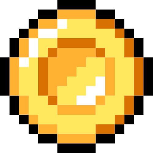 Đồng tiền, đồng xu, coin, pixel, dễ thương, cute