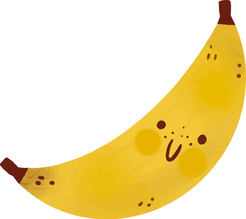 Chuối, banana, dễ thương, cute