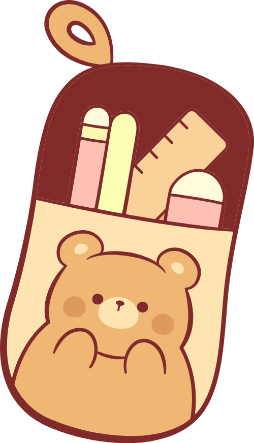 Túi, bóp viết, Gấu, bear, dễ thương, cute