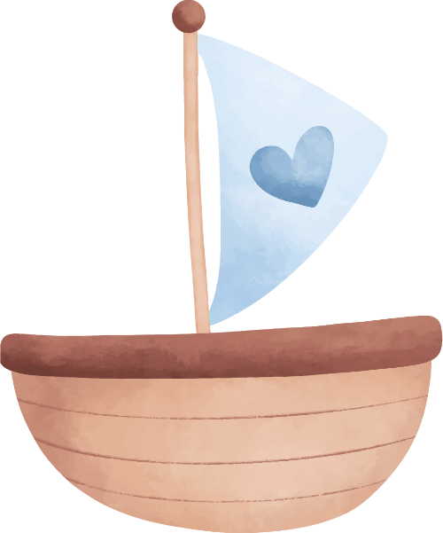 Tàu, thuyền, bườm, ship, water color, màu nước, cute, dễ thương