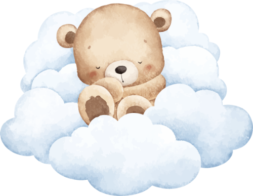 Gấu, con gấu, bear, water color, màu nước, cute, dễ thương