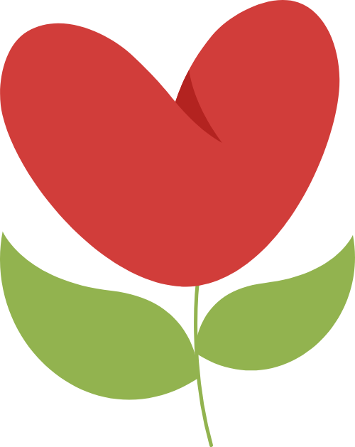 Hoa, flower, trái tim, heart, cute, dễ thương