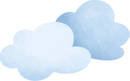 Mây, đám mây, cloud, water color, màu nước, cute, dễ thương
