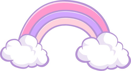 Cầu vồng, rainbow, mây, cloud cute, dễ thương