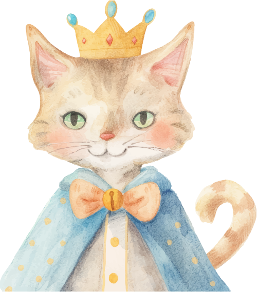 Mèo, cat, hoàng tử, dễ thương, prince, cute, water color, màu nước