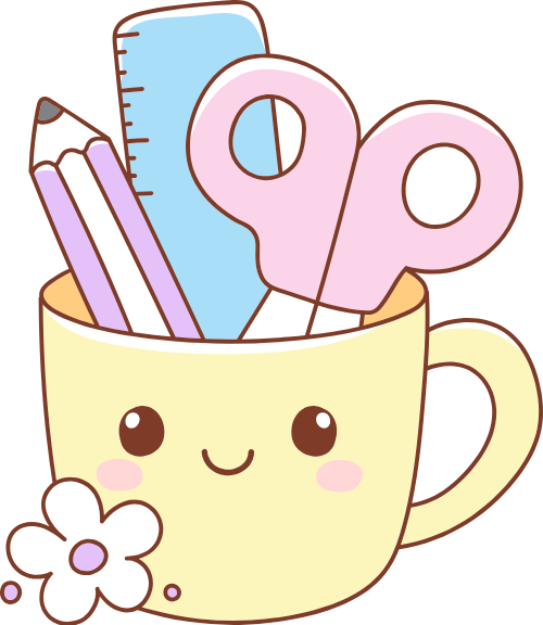 Ly, cup, bút, pen, kéo, dễ thương, cute, giáo dục, education, dụng cụ học tập