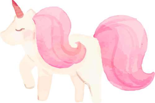 Kỳ lân, unicorn, ngựa, water color, màu nước, cute, dễ thương