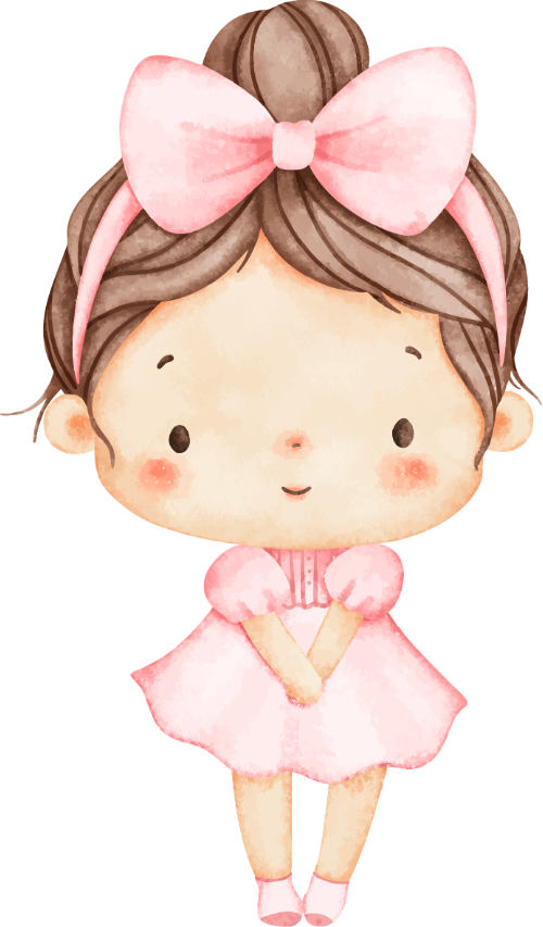 Girl, con gái, em bé, trẻ em, kid, baby, water color, màu nước, cute, dễ thương