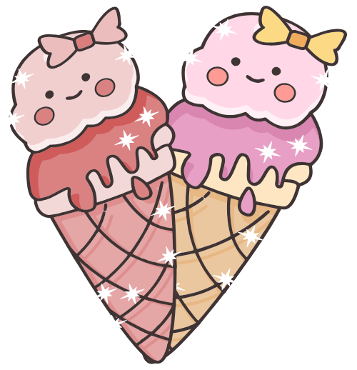 Kem, ice cream, dễ thương, cute