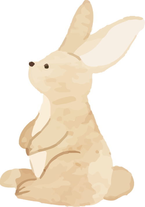 Thỏ, con thỏ, bunny, rabbit, water color, màu nước, cute, dễ thương