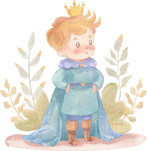 Hoàng tử, dễ thương, prince, cute, water color, màu nước 1