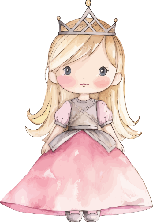 Công chúa, princess, water color, màu nước