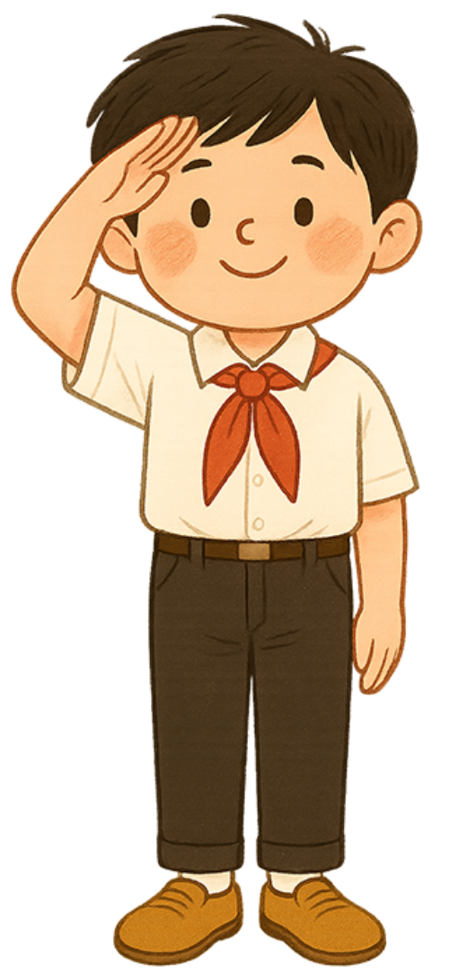 Học sinh, student, chào cờ, trường học, school, dễ thương, chibi
