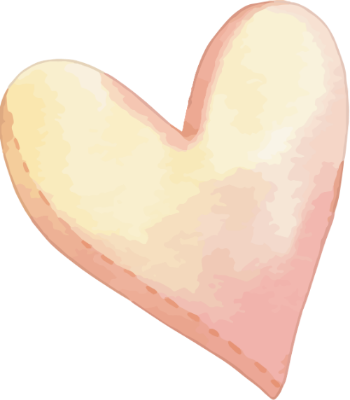 Tim, heart, cọ, brush, màu nước, water color