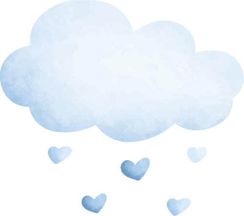 Mây, đám mây, cloud, water color, màu nước, cute, dễ thương