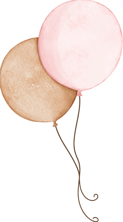 Bong bóng, balloon, bóng, water color, màu nước, cute, dễ thương