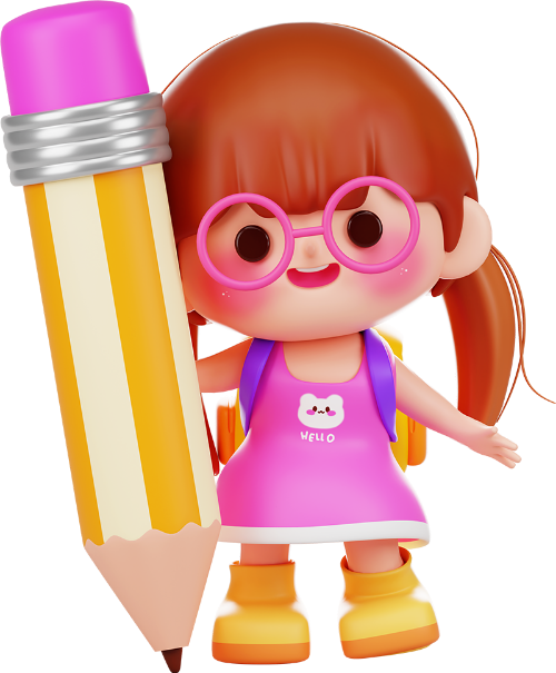 Em bé, trẻ em, học sinh, student, 3D, cute, dễ thương