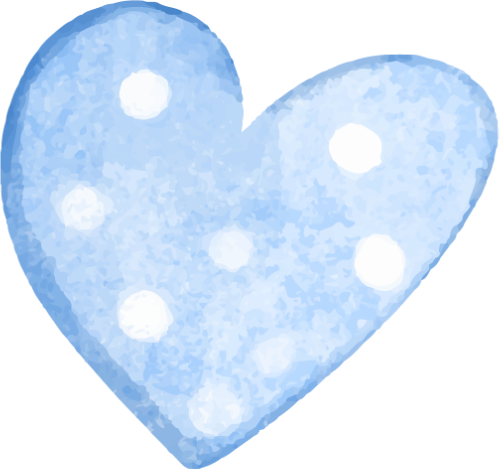 Trái tim, heart, water color, màu nước, cute, dễ thương