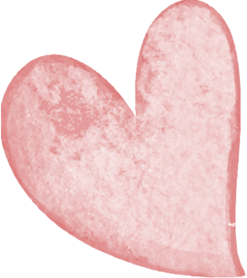 Trái tim, heart, water color, màu nước, cute, dễ thương