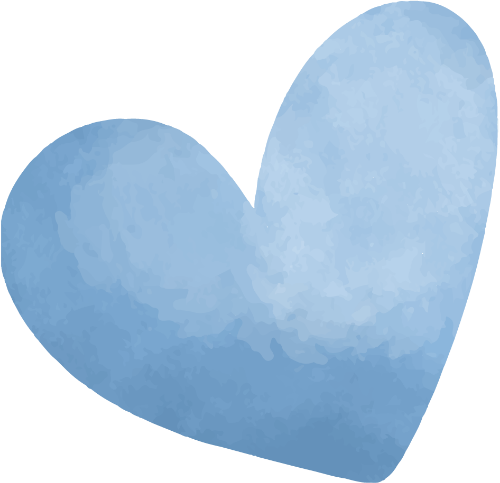 Trái tim, heart, water color, màu nước, cute, dễ thương