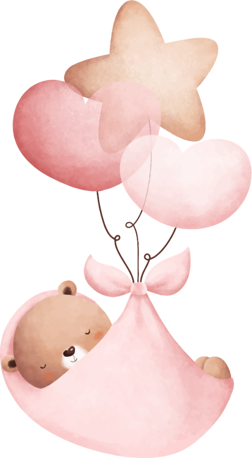 Ngôi sao, star, gấu, bear, water color, màu nước, cute, dễ thương