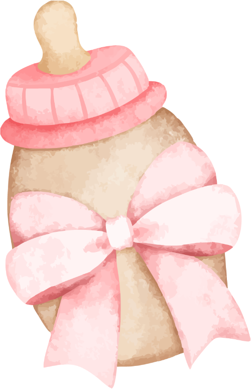 Phụ kiện, bình sữa, sữa, milk, water color, màu nước, cute, dễ thương