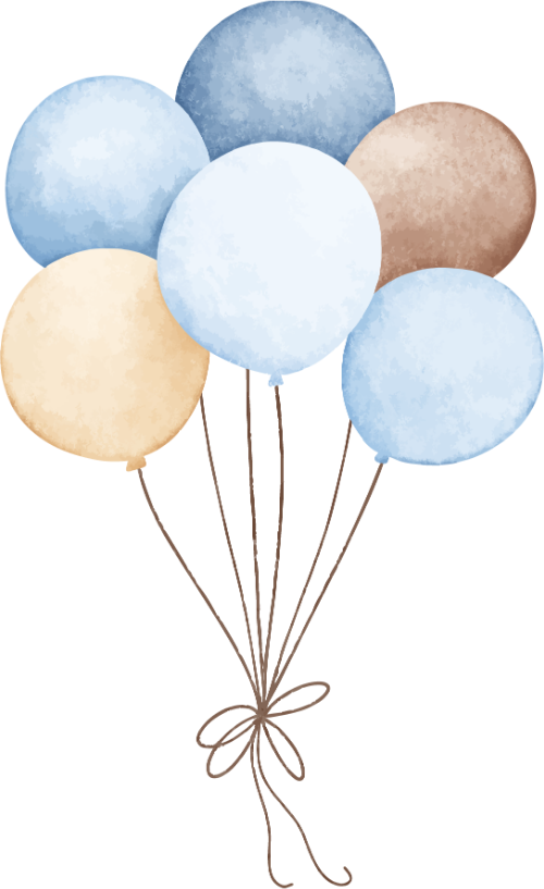 Bong bóng, balloon, bóng, water color, màu nước, cute, dễ thương