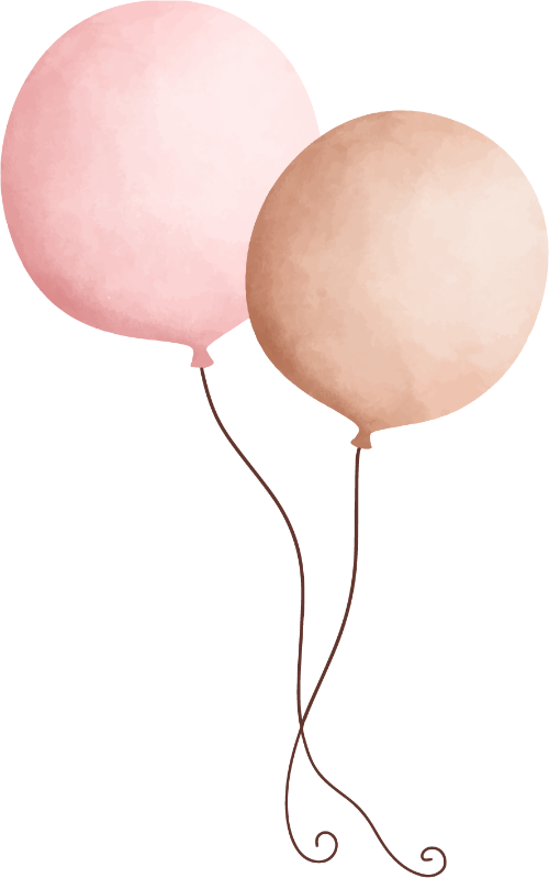 Bong bóng, balloon, bóng, water color, màu nước, cute, dễ thương