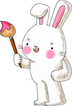 Thỏ, rabbit, cute, dễ thương, line, nét, brush, cọ