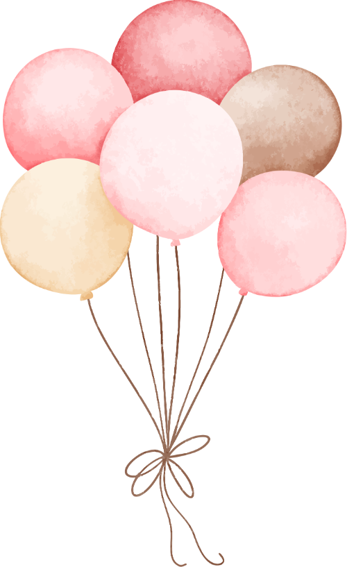 Bong bóng, balloon, bóng, water color, màu nước, cute, dễ thương
