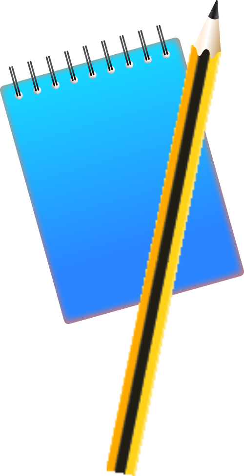 Sách, notebook, vở, bút chì, pencil