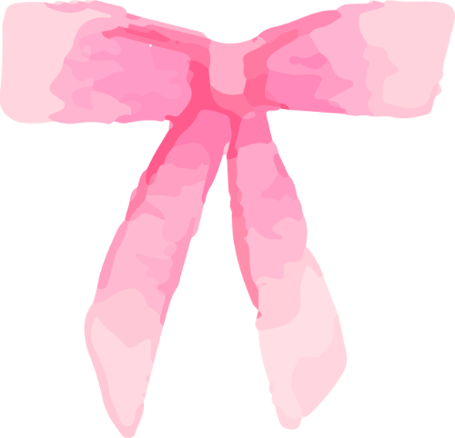 Nơ, bow, water color, màu nước, cute, dễ thương