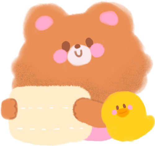 Gấu, bear, vịt, duck, dễ thương, cute