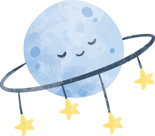 Mặt trăng, moon, water color, màu nước, cute, dễ thương