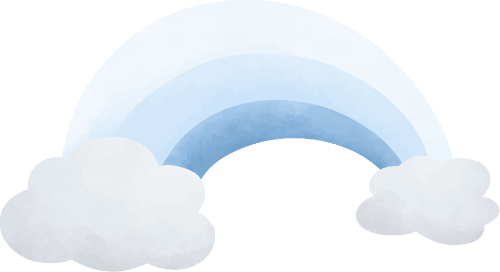 Mây, đám mây, cloud, cầu vồng, rainbow, water color, màu nước, cute, dễ thương