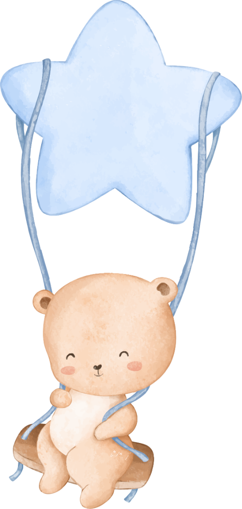 Gấu, bear, water color, màu nước, cute, dễ thương
