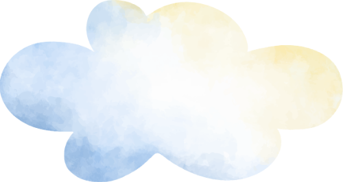 Mây, đám mây, cloud, water color, màu nước, cute, dễ thương